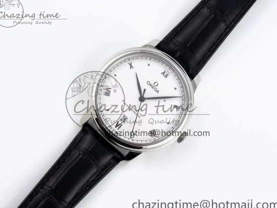 0325 ZipUp De Ville Date SS MKF 1:1 Best Edition White Dial Roman Marker on Black Leather Strap A 7741